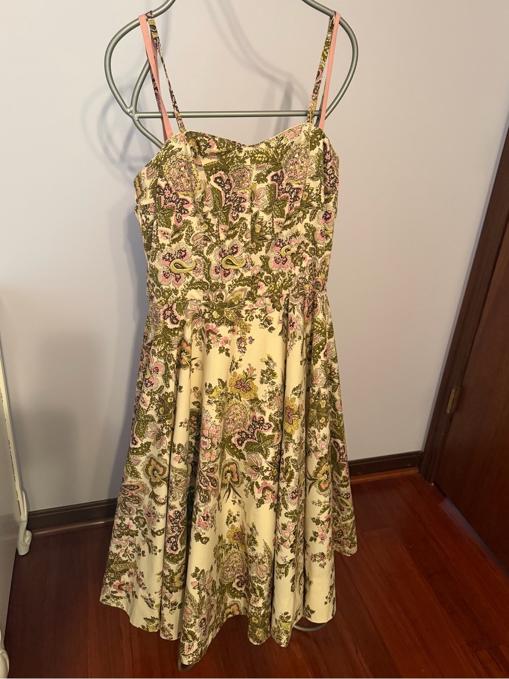Anthropologie Elevenses Embellished Fit & Flare Cotton Dress